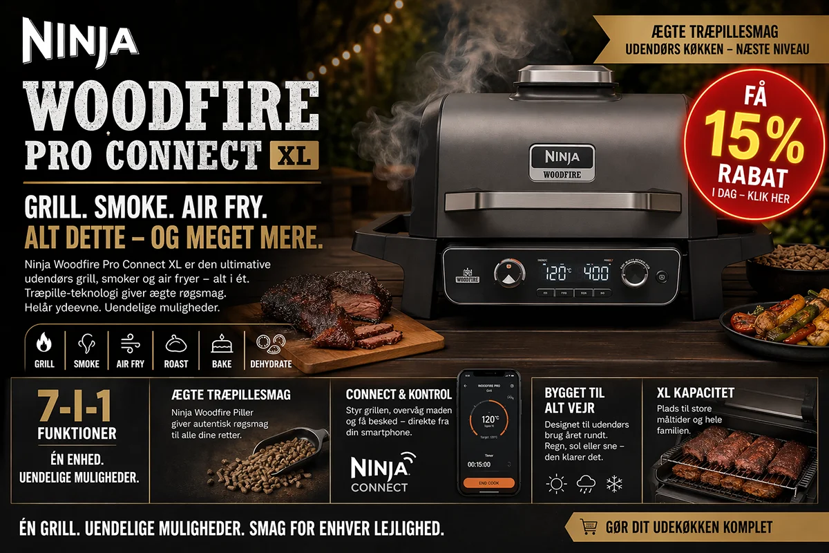 bedste altan grill - Ninja Woodfire Pro Connect XL Elektrischer Outdoor Grill & Smoker